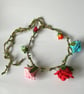 Multicolour Fabric Flower Crown with sequins - One size, Long Lasting! - Image 1
