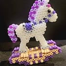 3d rocking-horse made out of hama beads