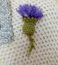 Thistle crochet stick pin brooch