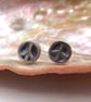 Summer Seconds Recycled Sterling Silver Peace Sign Stud Earrings, Handmade UK - Image 4