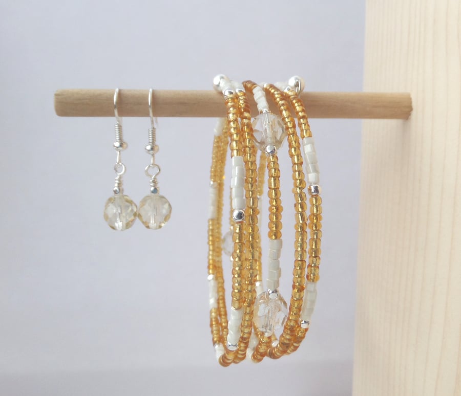 Gold & Ivory Bangle, chic summery cool gift