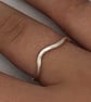 Silver Wave Ring, wave ring, silver freeform ring, stack ring, handcrafted ring, - Image 1