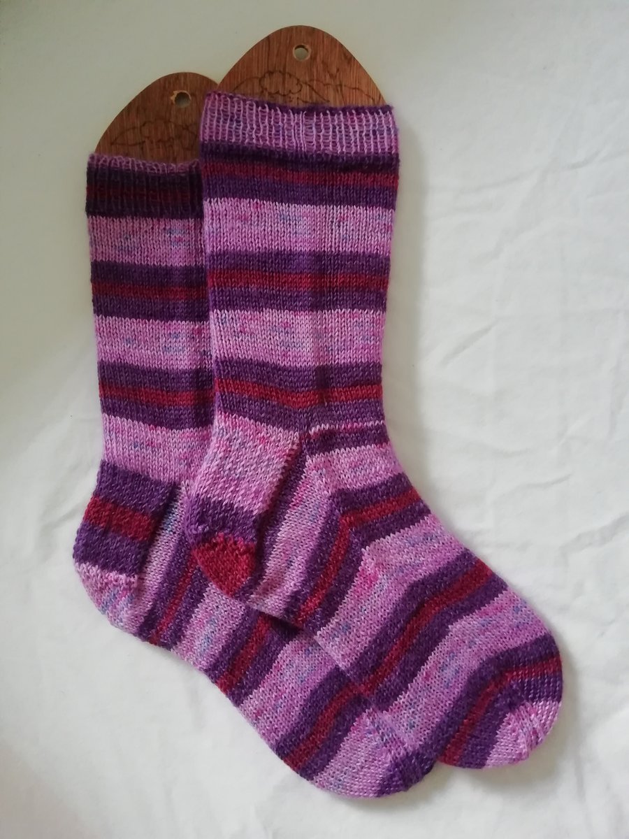 Socks, Hand Knitted, adult MEDIUM, size 5-6 