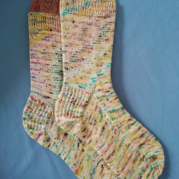 Socks, Luxury hand knitted- Merino wool- Medium size 4-5