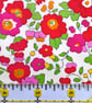 Liberty Fabric 10" Square : BETSY Red White Pansy Floral - Image 2