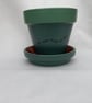 A Unique Trio of Large Hand Painted Kitchen Herb Plant Pots with Saucers - Image 5
