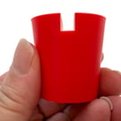 Set of 4 Red Christmas tree pots, fused glass display stands, 6.5mm slot