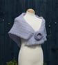 Pretty triangular lace shawl in vintage silver grey Mohair yarn - design A516 - Image 4