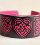 Leather Wrist Cuff: Celtic Heart Knot Bracelet