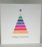 Rainbow glitter tree Christmas card - Image 1