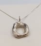 Molten Sterling Silver Initial O Pendant – Handmade Organic Letter Necklace - Image 9