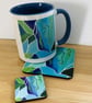 Seahorse mug bundle. Mug, coaster, fridge magnet and greeting card - Image 4