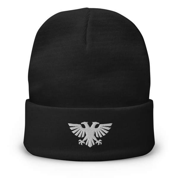 Double-Headed Eagle Beanie – Gothic Heraldic Knit Hat – Dark Fantasy Symbol