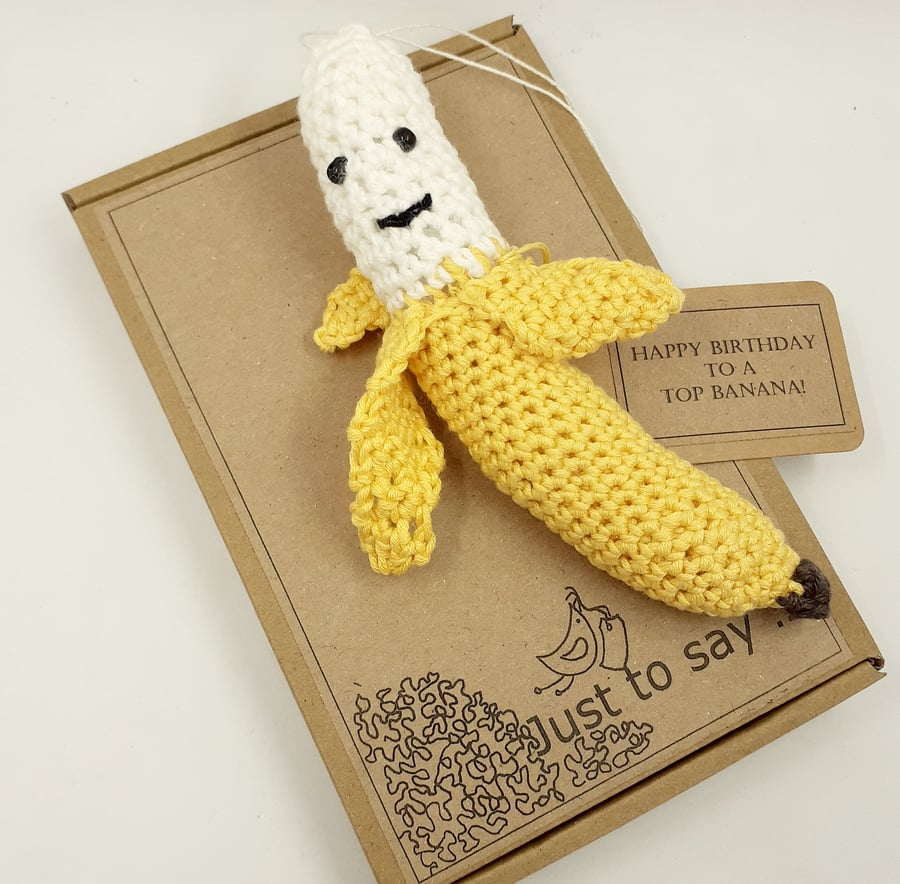 Crochet Banana  - Alternative to a Greetings Card 