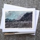 New Ploughed Field. Blank Card. Original Painting 
