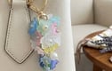 Floral bag charm keyring 