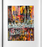 'Warm Cave' Original A4 Framed Painting - Image 2