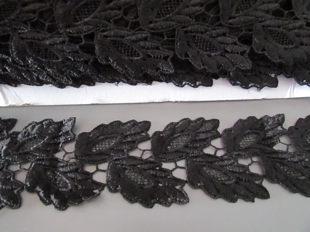 Black Venise Guipure Lace sold by the metre