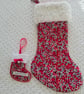 Liberty Christmas Stocking and Matching Hanging Decoration