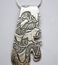 Sterling silver flat owl pendant - Image 1