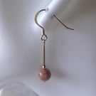 Pale Rhodochrosite & Sterling Silver Earrings