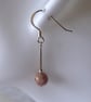 Pale Rhodochrosite & Sterling Silver Earrings
