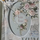 With love Mum faded elegance old roses Mother's Day card