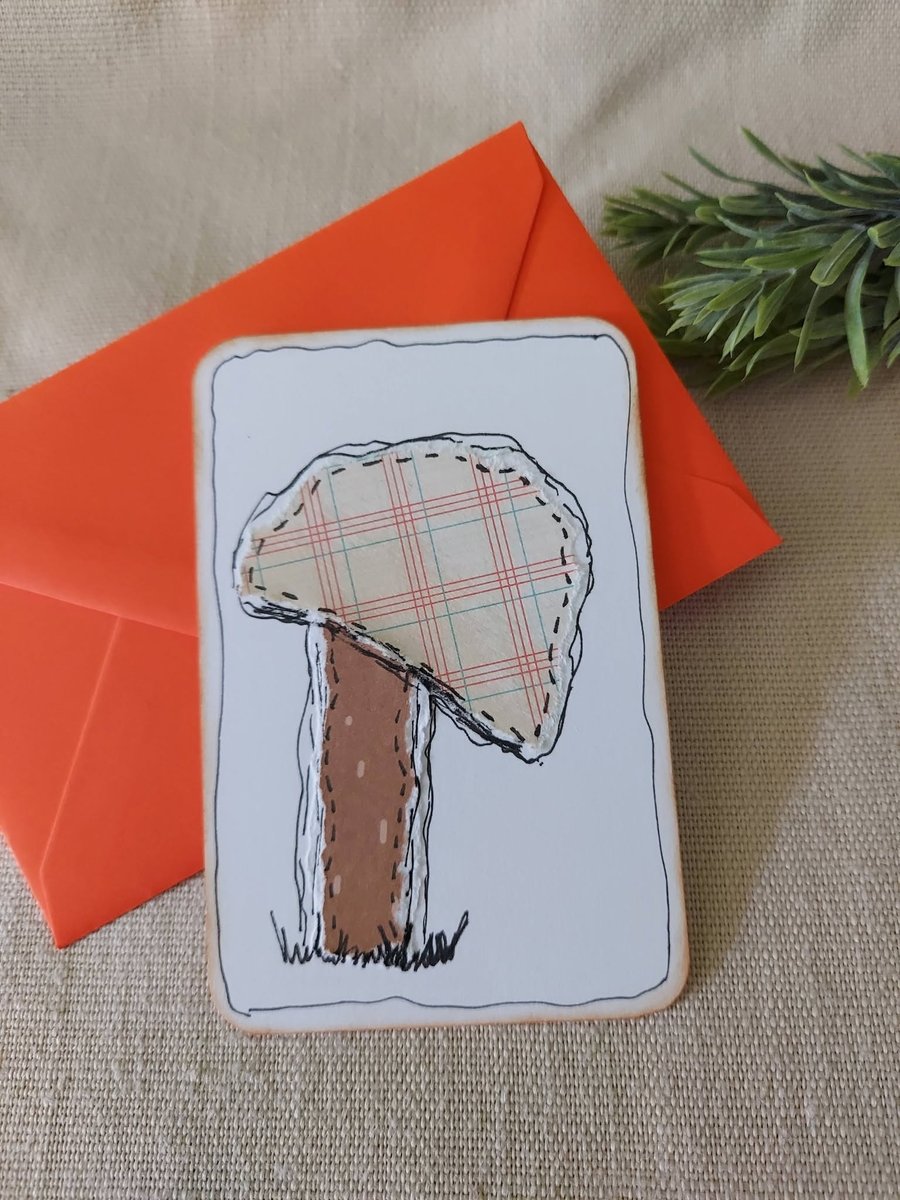 Mushroom Collage Notecard - Single A6 Flat Card (Eco-friendly) checked