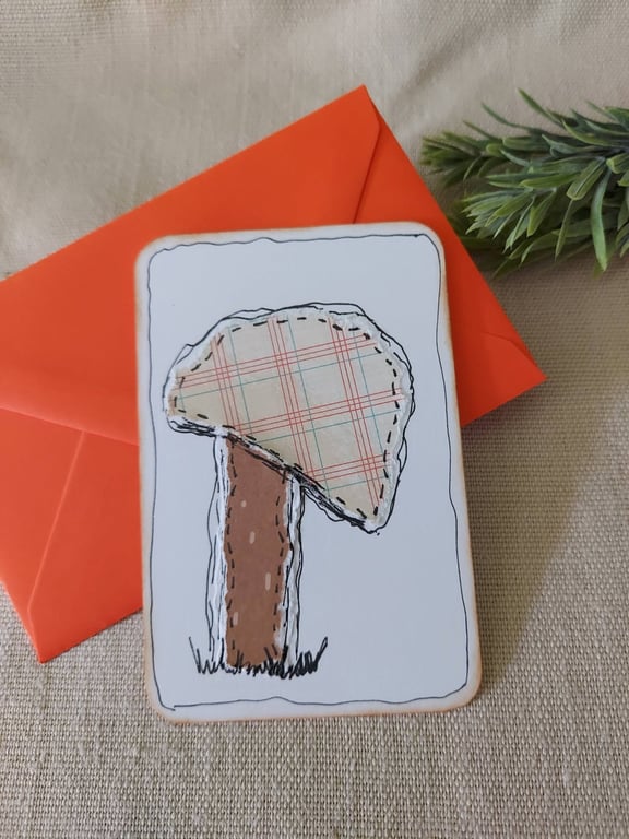 Mushroom Collage Notecard - Single A6 Flat Card (Eco-friendly) checked