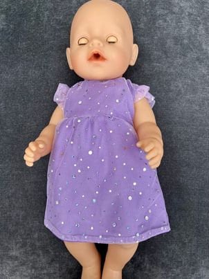 Purple Sequin party dress for Our Generation, Tiny Tears and Baby Born dolls 