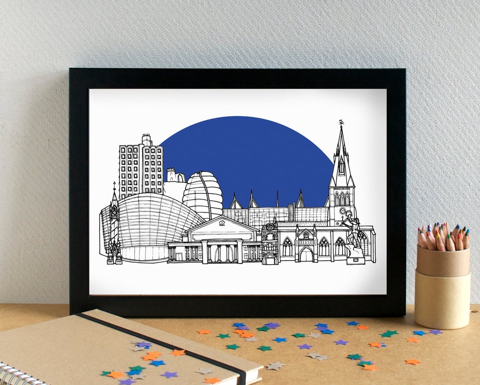 Leicester City FC Skyline Art Print with King Power Stadium