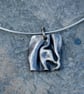 Folded silver pendant  - Image 1