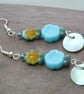  Shell & Czech glass bead drop earrings - Image 3