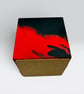 Red and Black 10 cm Square Plant Pot - Marbled Indoor Planter - Image 9
