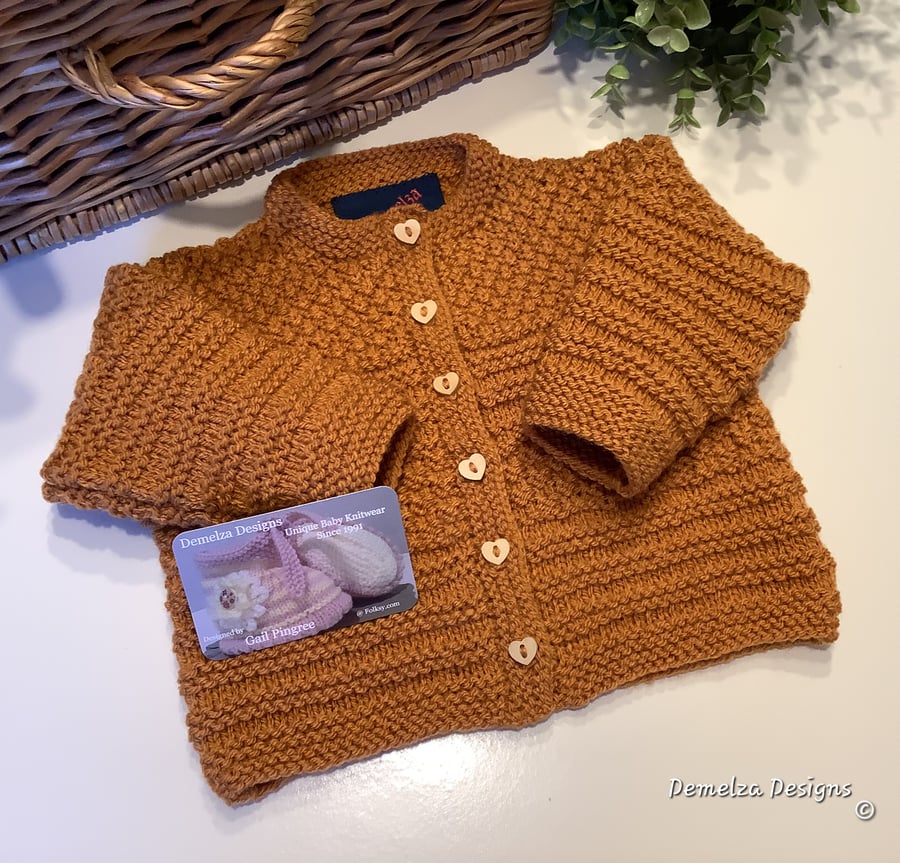 Textured Hand Knitted Cosy Cardigan -Jacket 6-12 months size