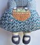Phoebe - Hand Embroidered Textile Art Doll, Eco-friendly, 14cms, Free Postage - Image 4