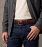 Burgundy Full Grain Crocodile Embossed Belt Gold-Tone Buckle Mens Belt 38mm - Image 3