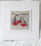 EMBROIDERED WINTER BERRIES CARD CHRISTMAS WINTER - Image 1