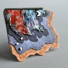 Abstract art brooch - tiny moon