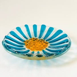 Recycled  glass  dish- fused glass dish 