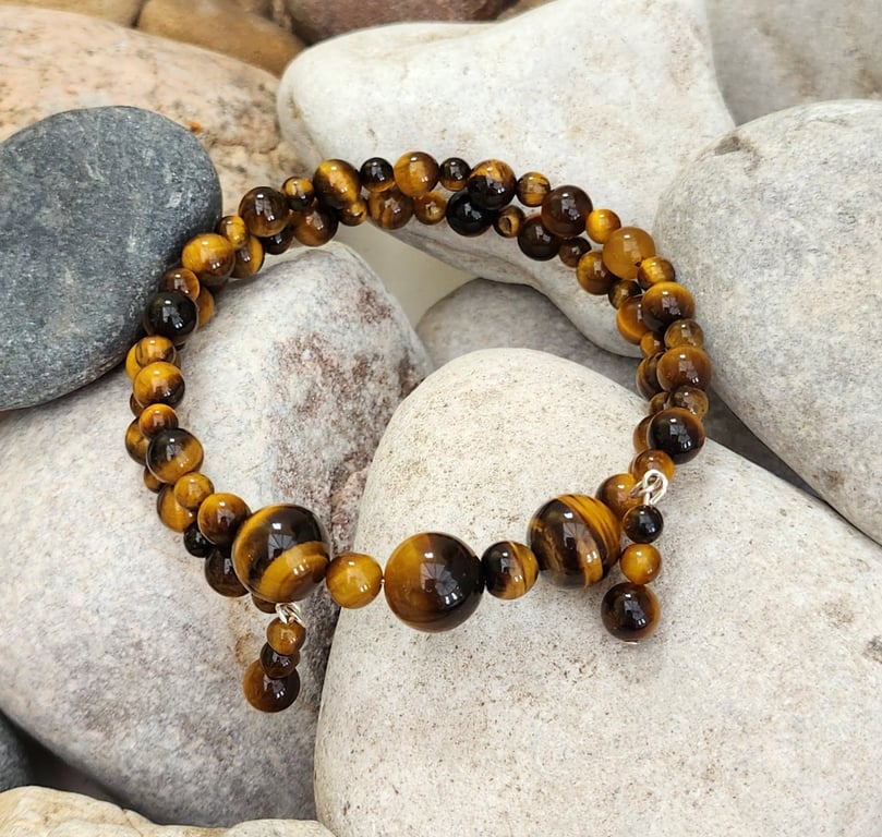 Tigers Eye memory wire bracelet