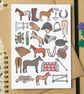Horse Riding Alphabet Greetings Card