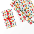Gift Wrap Vase & Flowers & Matching Gift Tag-Wrapping Paper-LG36