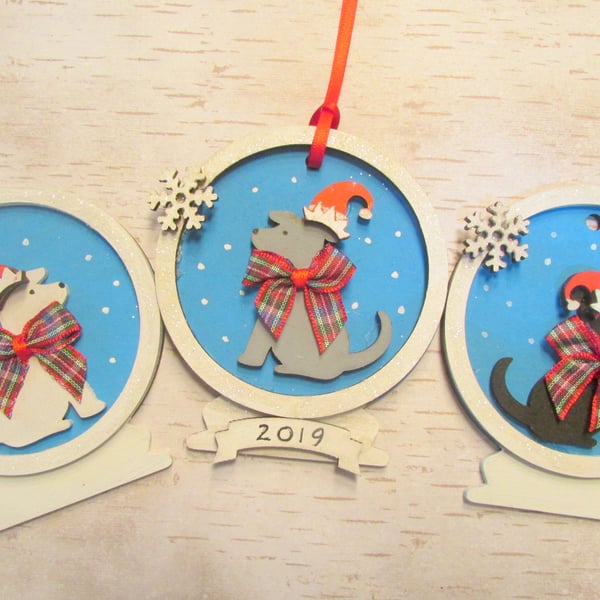 Christmas Dog Snowglobe Decoration