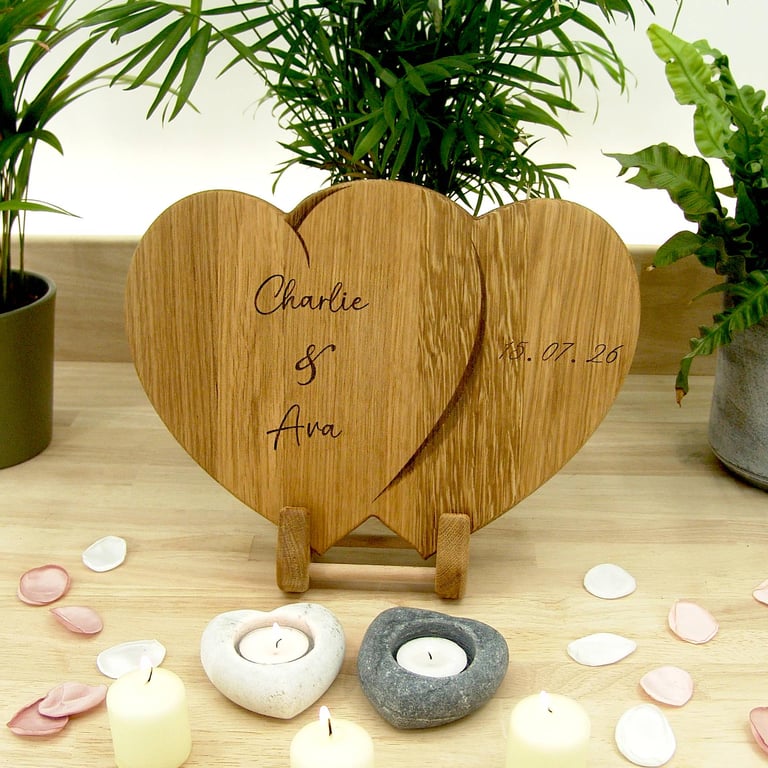 Wedding Gift Personalised Chopping Board: Oak and Beech, UK Hand Made