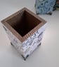 Handmade Decoupaged Wooden Holder with Legs - Image 3