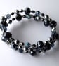 Dark Silver Metallic Bead Wrap Bracelet - UK Free Post - Image 1