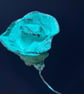 The Eternal Bloom" Hand-Sculpted Altered Bottle Clay Art Teal Rose & Bronze - Image 3