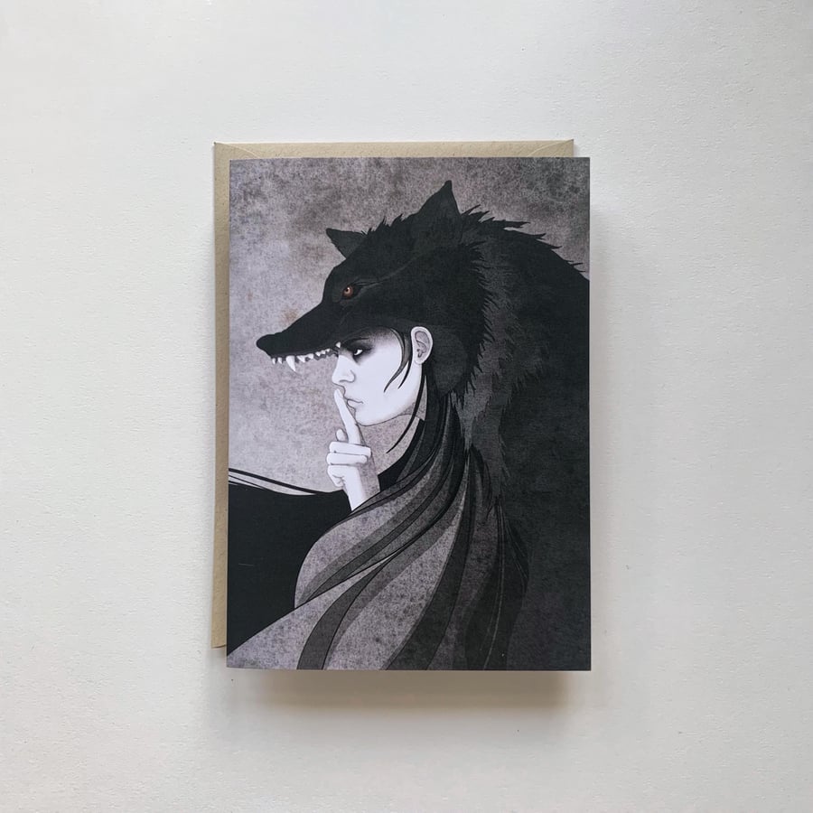 Wolf Girl - Illustrated Card 