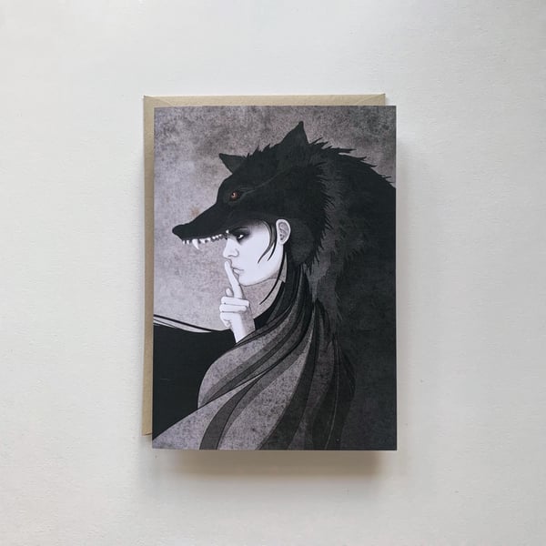 Wolf Girl - Illustrated Card 